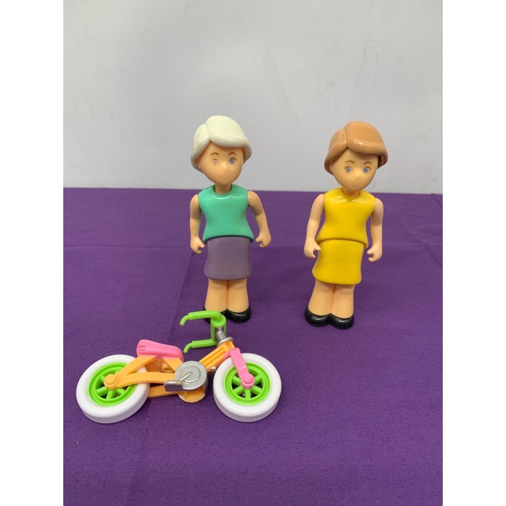 Fisher-Price 80's Little Tykes Vintage Dollhouse Women White Haired Brown haired